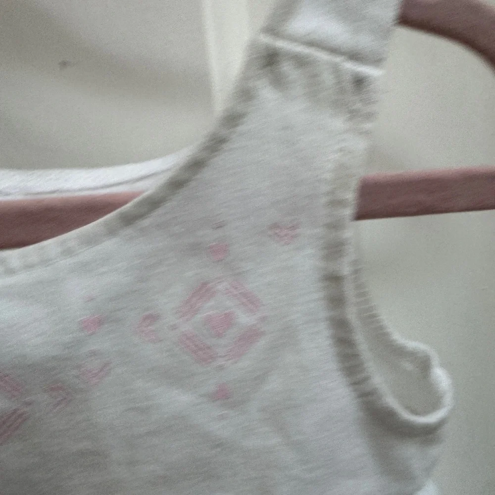 Jumping Beans 12M Girls White and Pink Geometric Patterned Tank Top Blouse